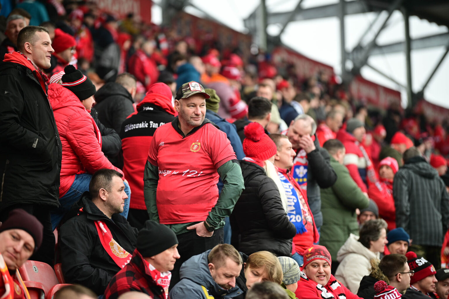 Kibice na meczu Widzew Łódź - Jagiellonia Białystok