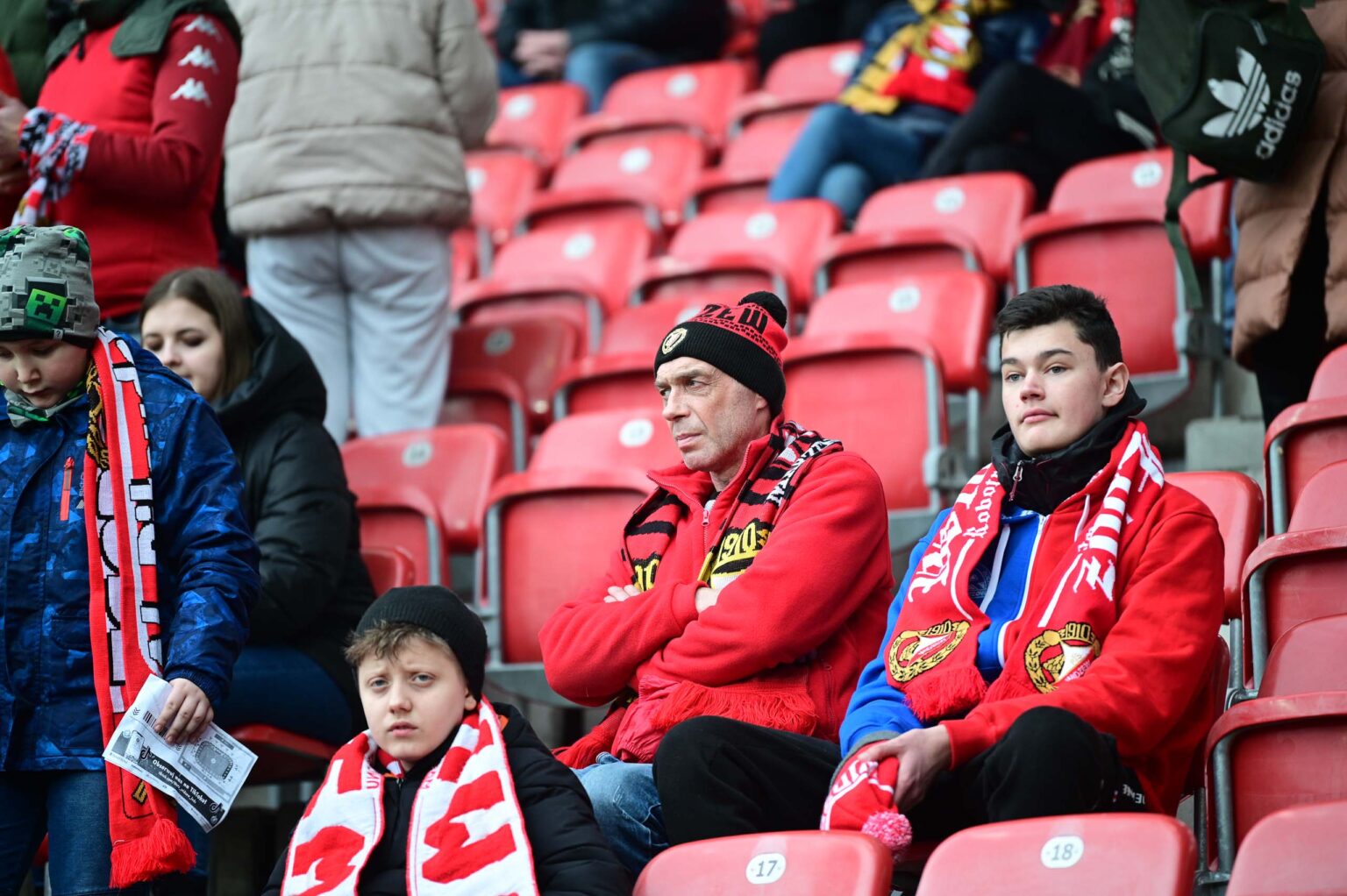 Kibice na meczu Widzew Łódź - Jagiellonia Białystok