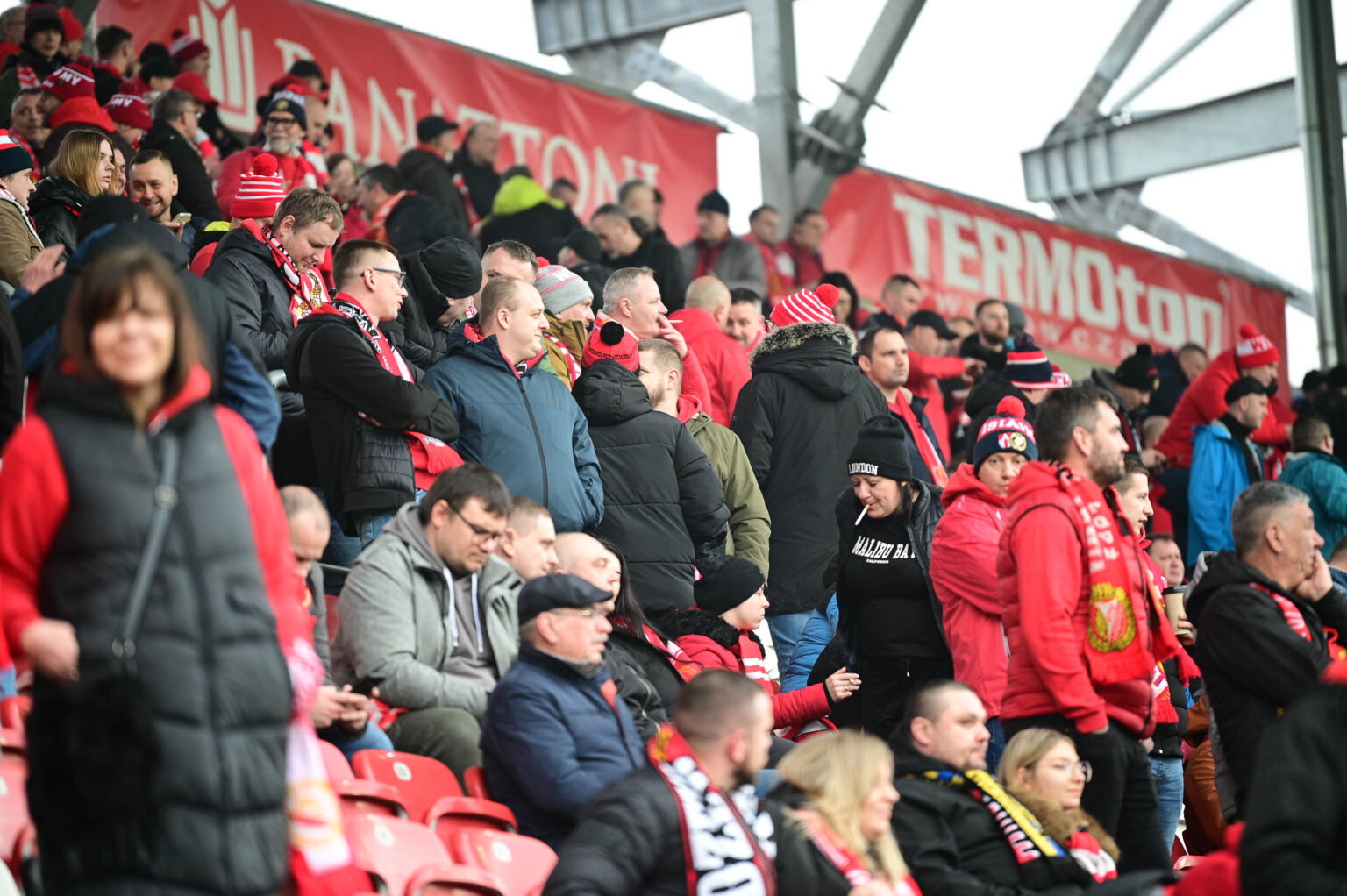 Kibice na meczu Widzew Łódź - Jagiellonia Białystok