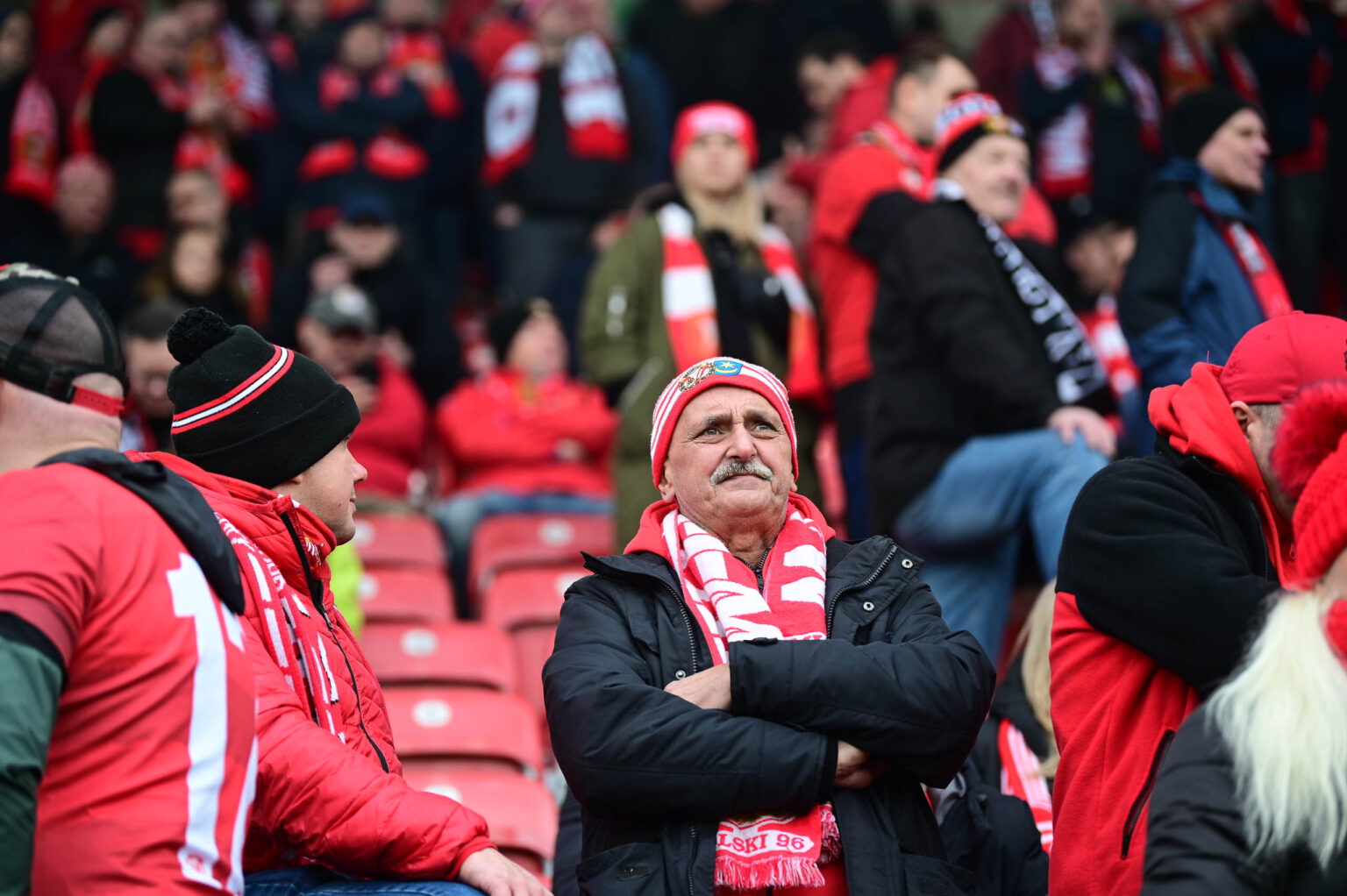 Kibice na meczu Widzew Łódź - Jagiellonia Białystok