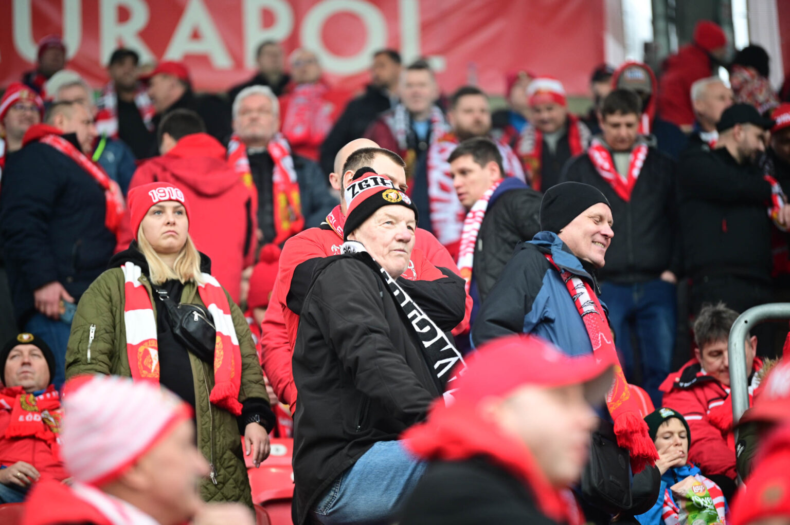 Kibice na meczu Widzew Łódź - Jagiellonia Białystok