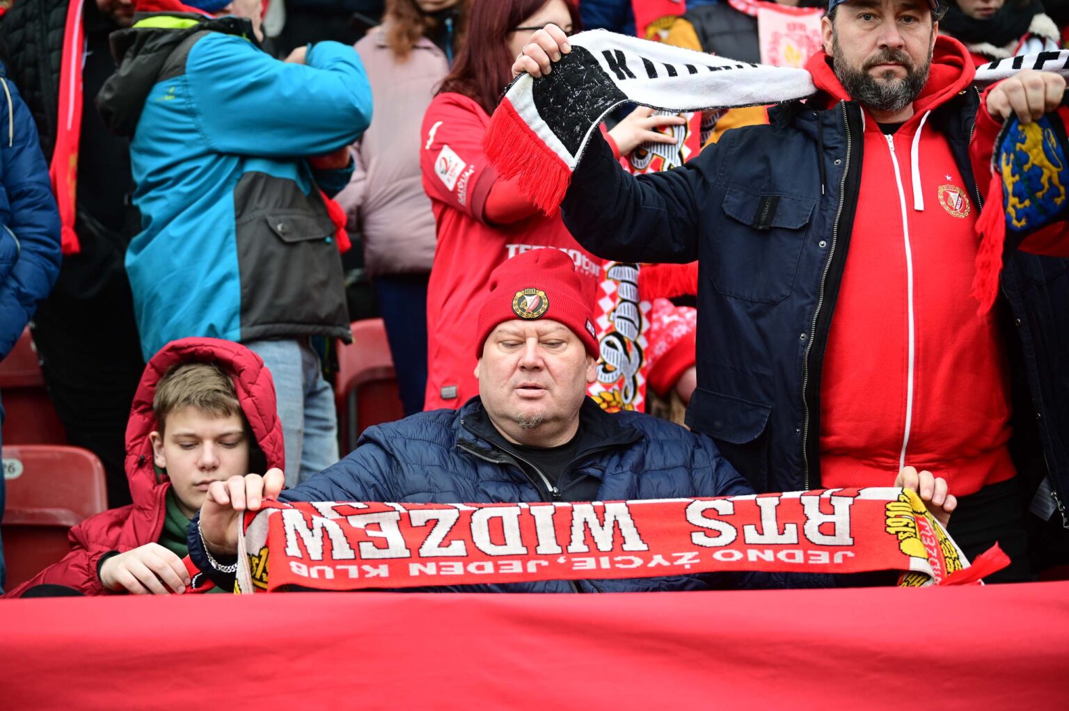 Kibice na meczu Widzew Łódź - Jagiellonia Białystok