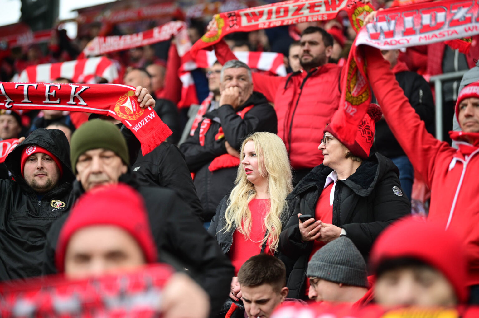 Kibice na meczu Widzew Łódź - Jagiellonia Białystok