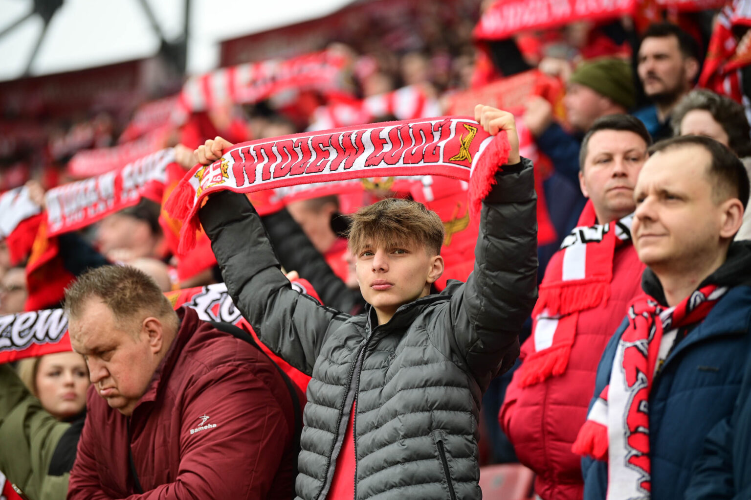 Kibice na meczu Widzew Łódź - Jagiellonia Białystok