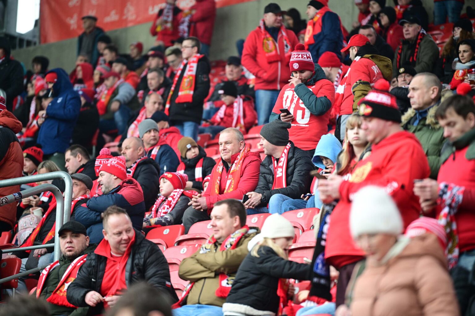 Kibice na meczu Widzew Łódź - Jagiellonia Białystok