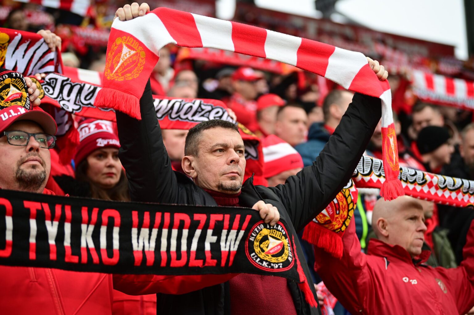 Kibice na meczu Widzew Łódź - Jagiellonia Białystok