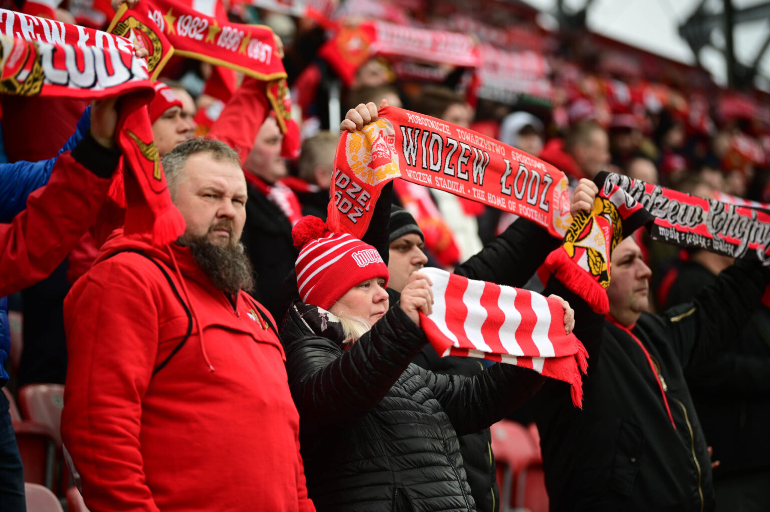 Kibice na meczu Widzew Łódź - Jagiellonia Białystok