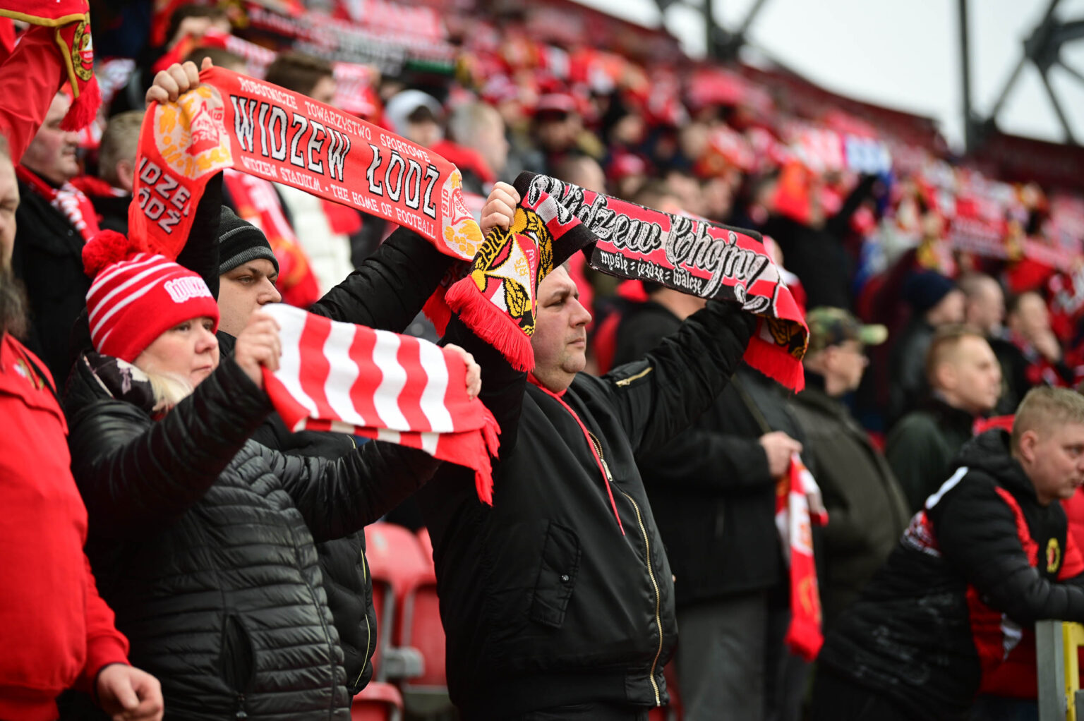 Kibice na meczu Widzew Łódź - Jagiellonia Białystok