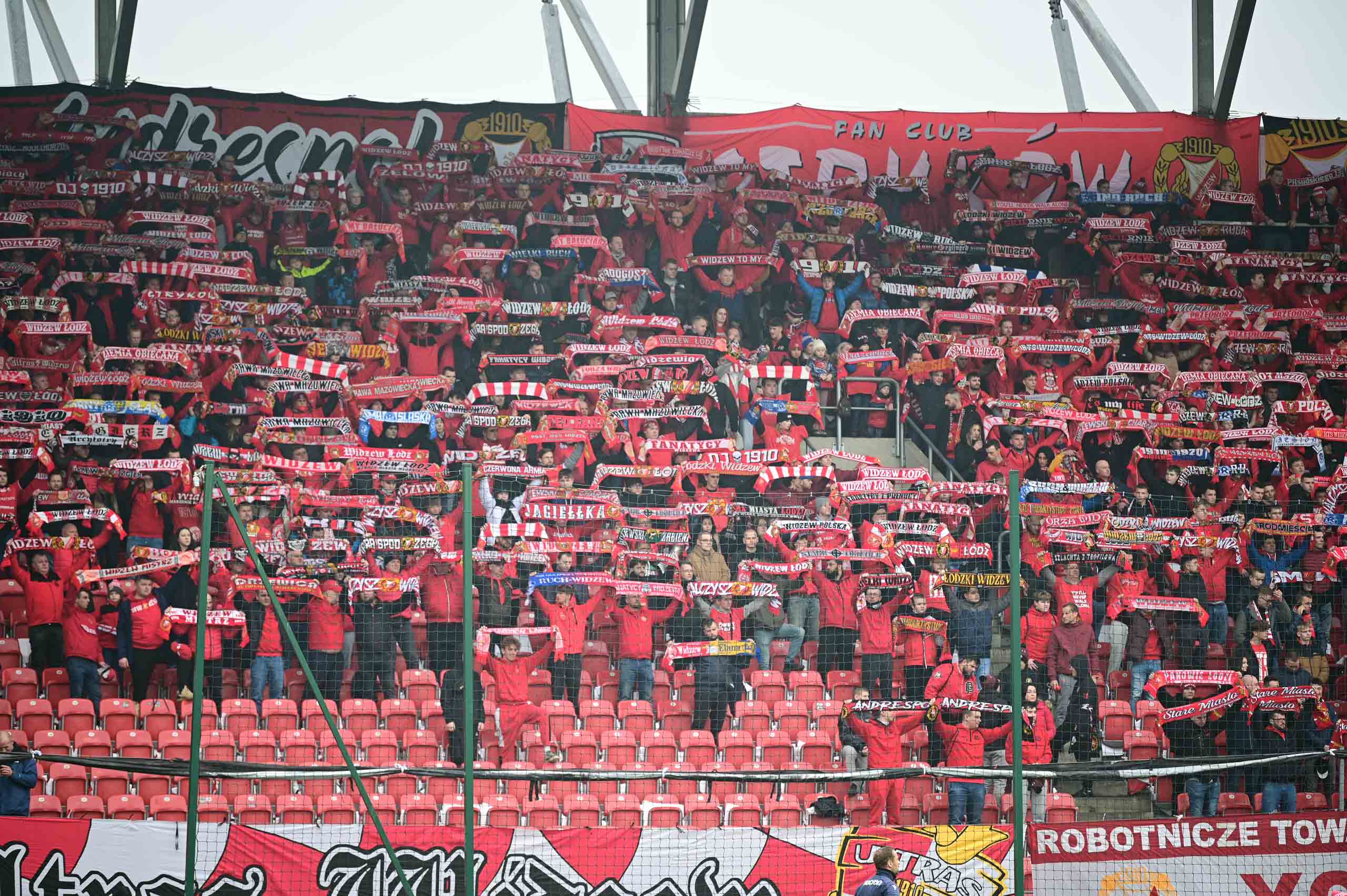 Kibice na meczu Widzew Łódź - Jagiellonia Białystok