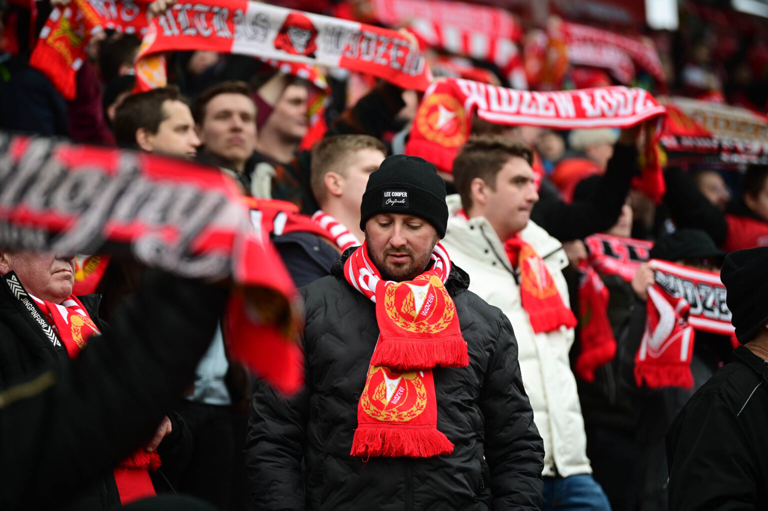 Kibice na meczu Widzew Łódź - Jagiellonia Białystok