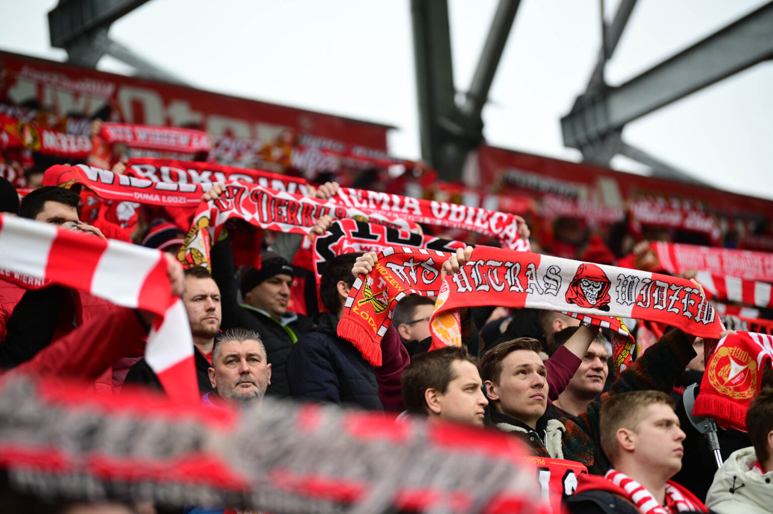 Kibice na meczu Widzew Łódź - Jagiellonia Białystok