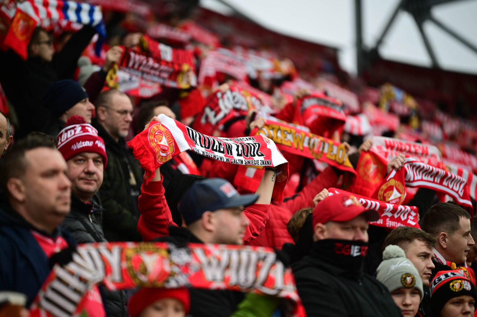 Kibice na meczu Widzew Łódź - Jagiellonia Białystok