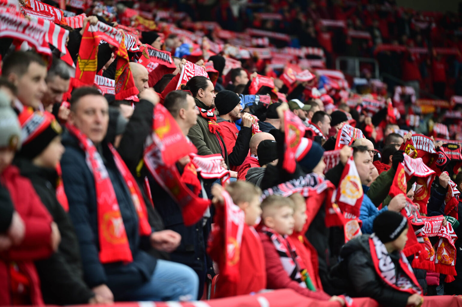 Kibice na meczu Widzew Łódź - Jagiellonia Białystok