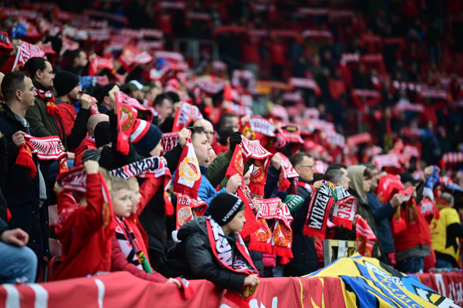 Kibice na meczu Widzew Łódź - Jagiellonia Białystok