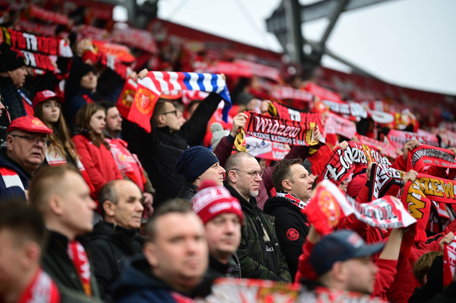 Kibice na meczu Widzew Łódź - Jagiellonia Białystok