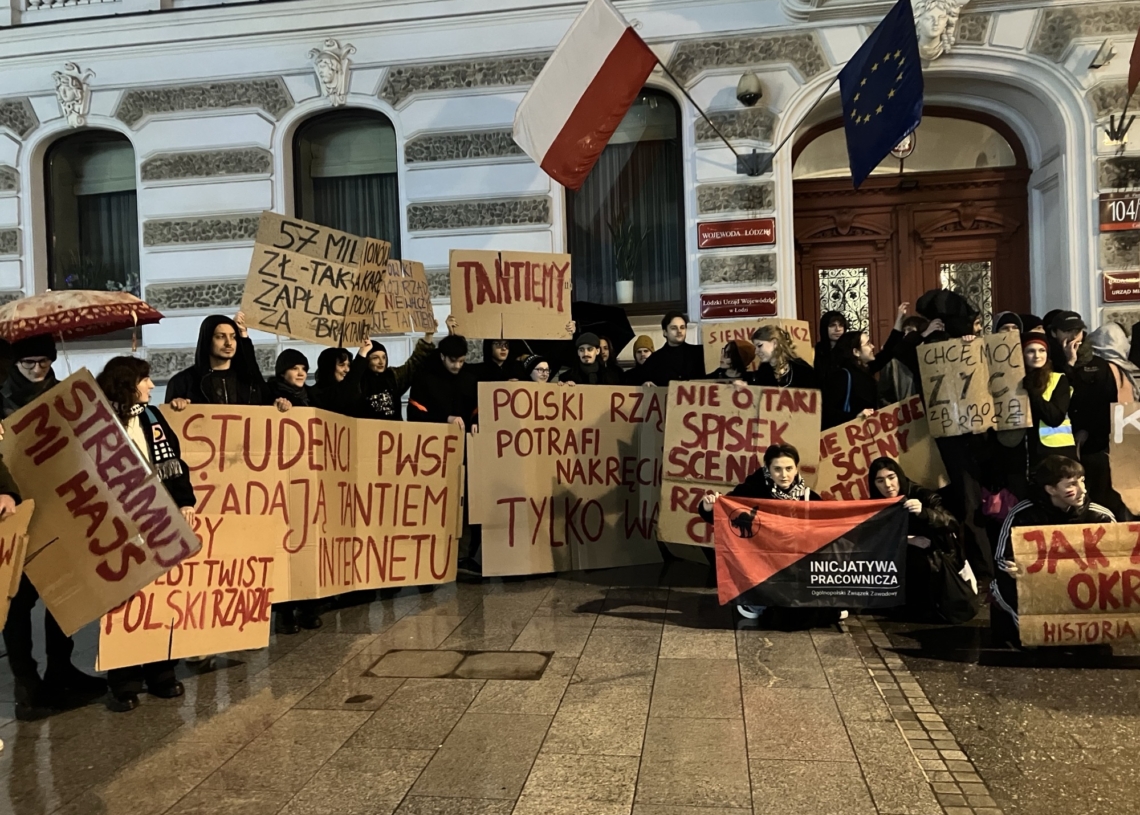 Setka studentów łódzkiej filmówki protestuje przeciwko projektowi zmian w prawie autorskim