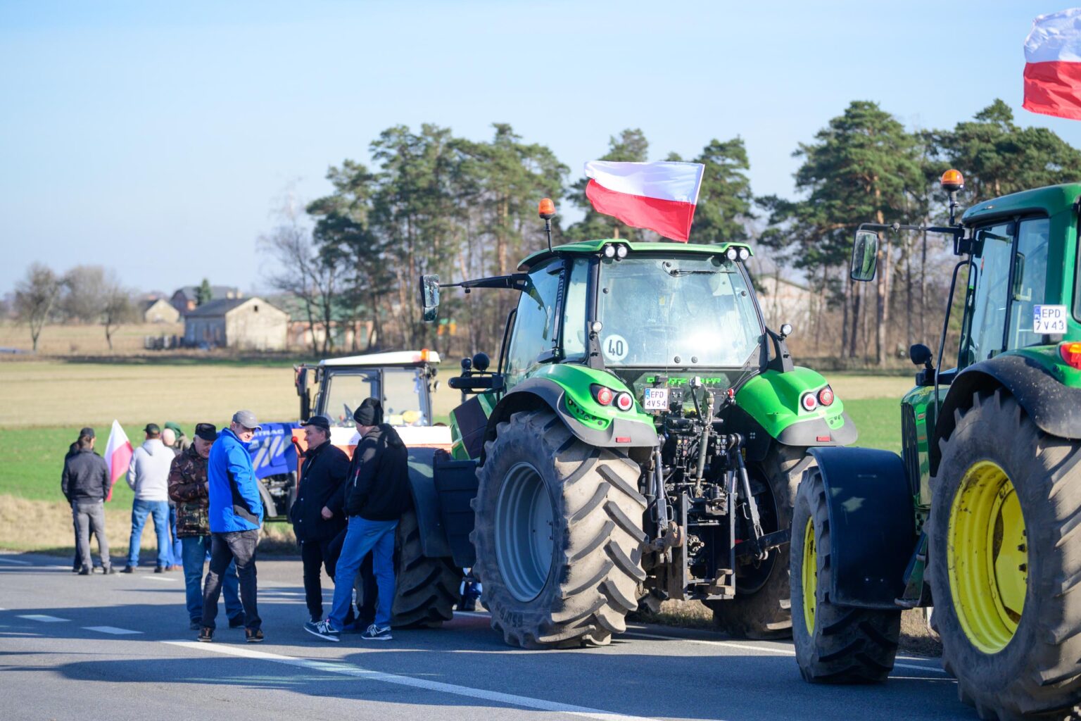 Protest rolnikow wezel Wartkowice 14