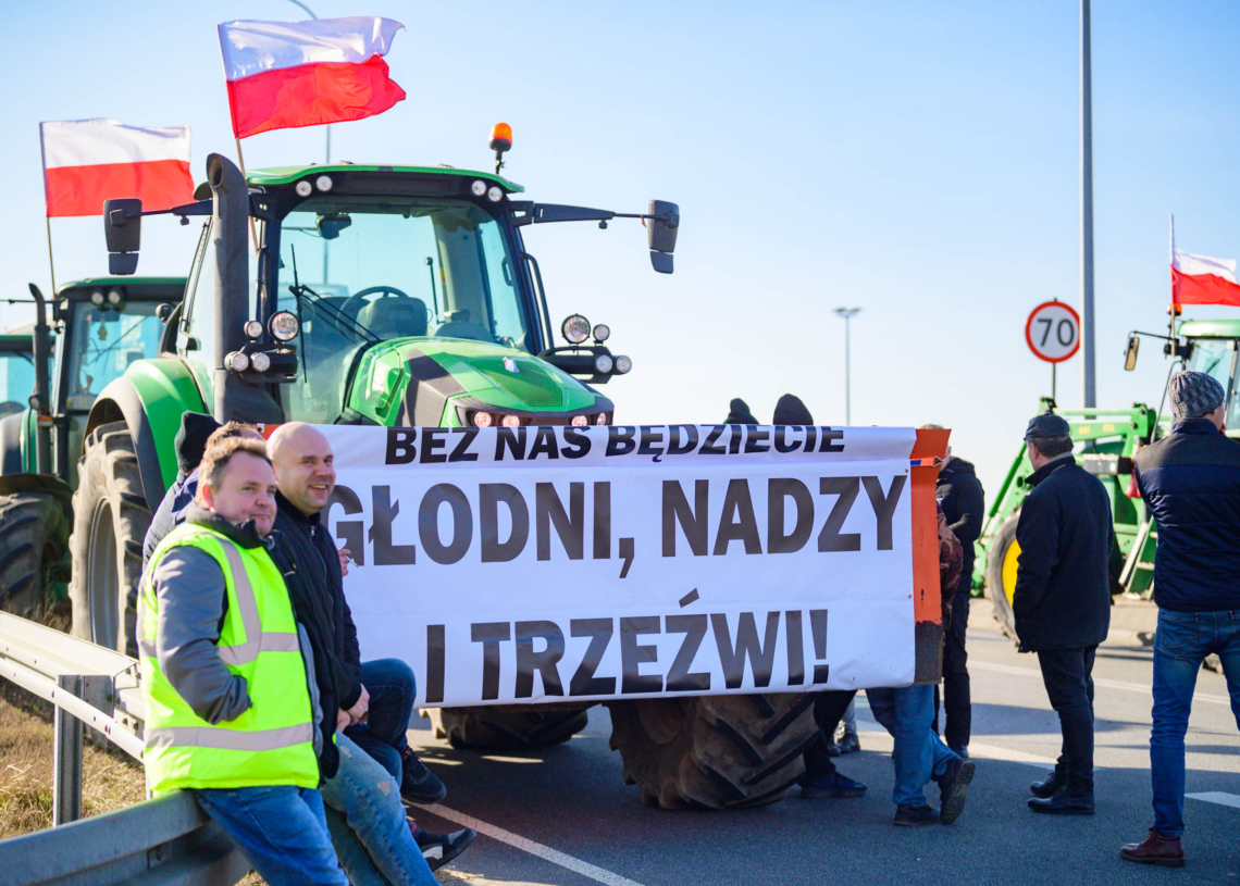 Protest rolników w powiecie poddębickim