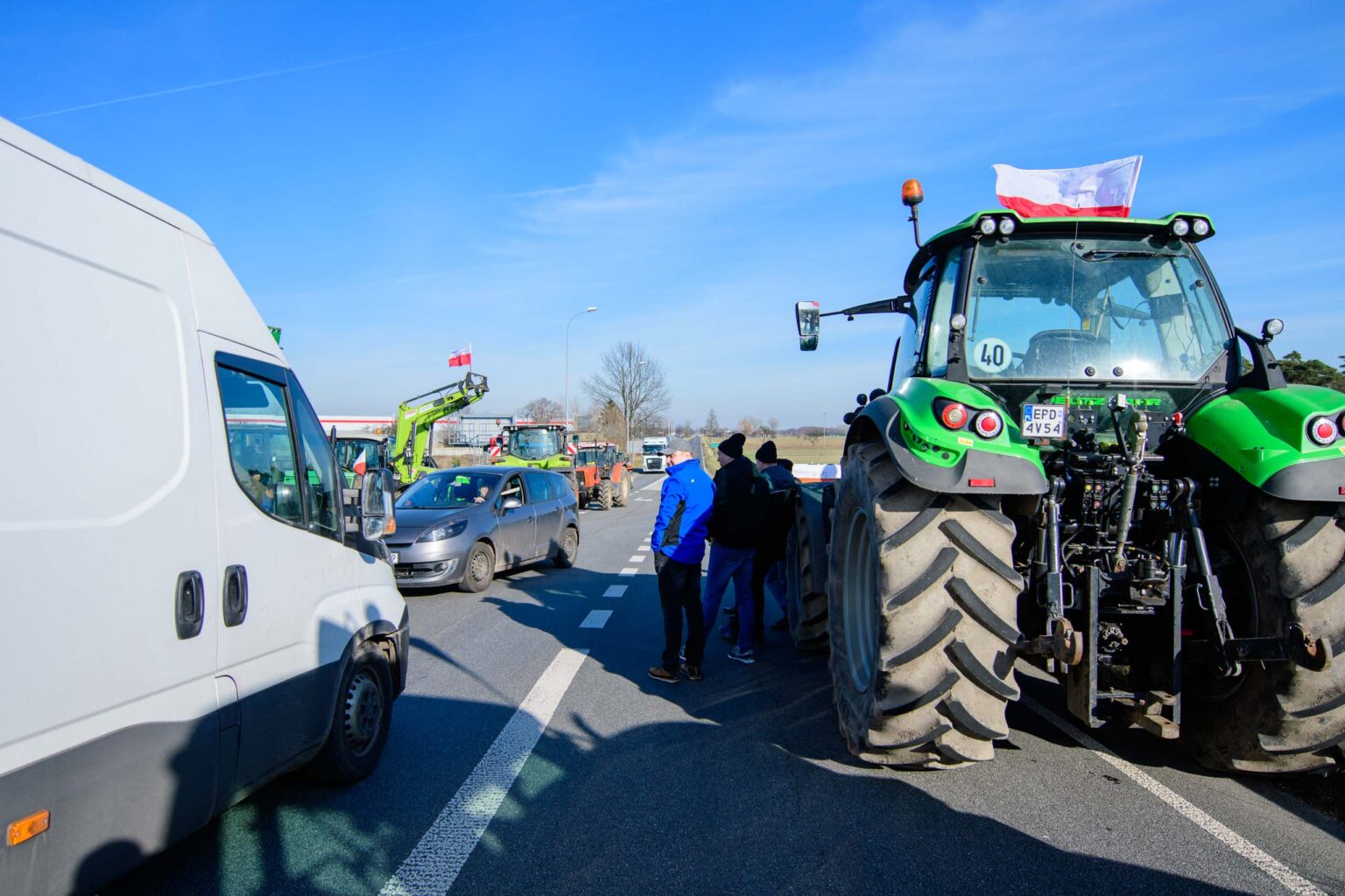 Protest rolnikow wezel Wartkowice 4