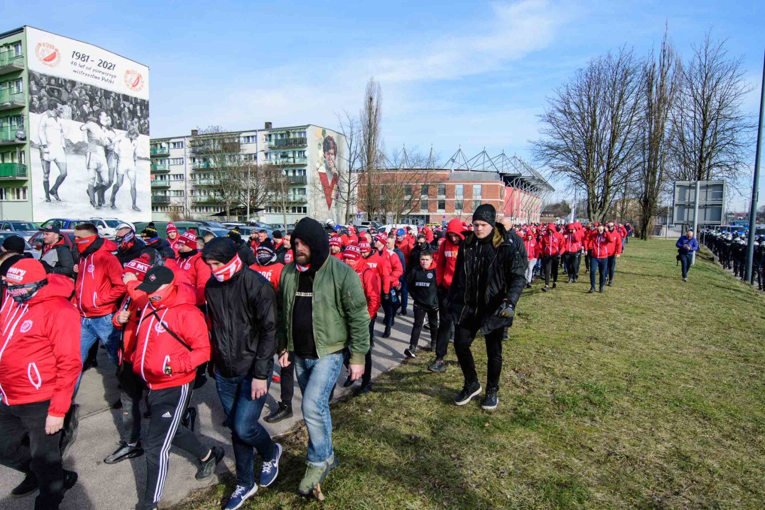 Przemarsz kibicow Widzewa 10