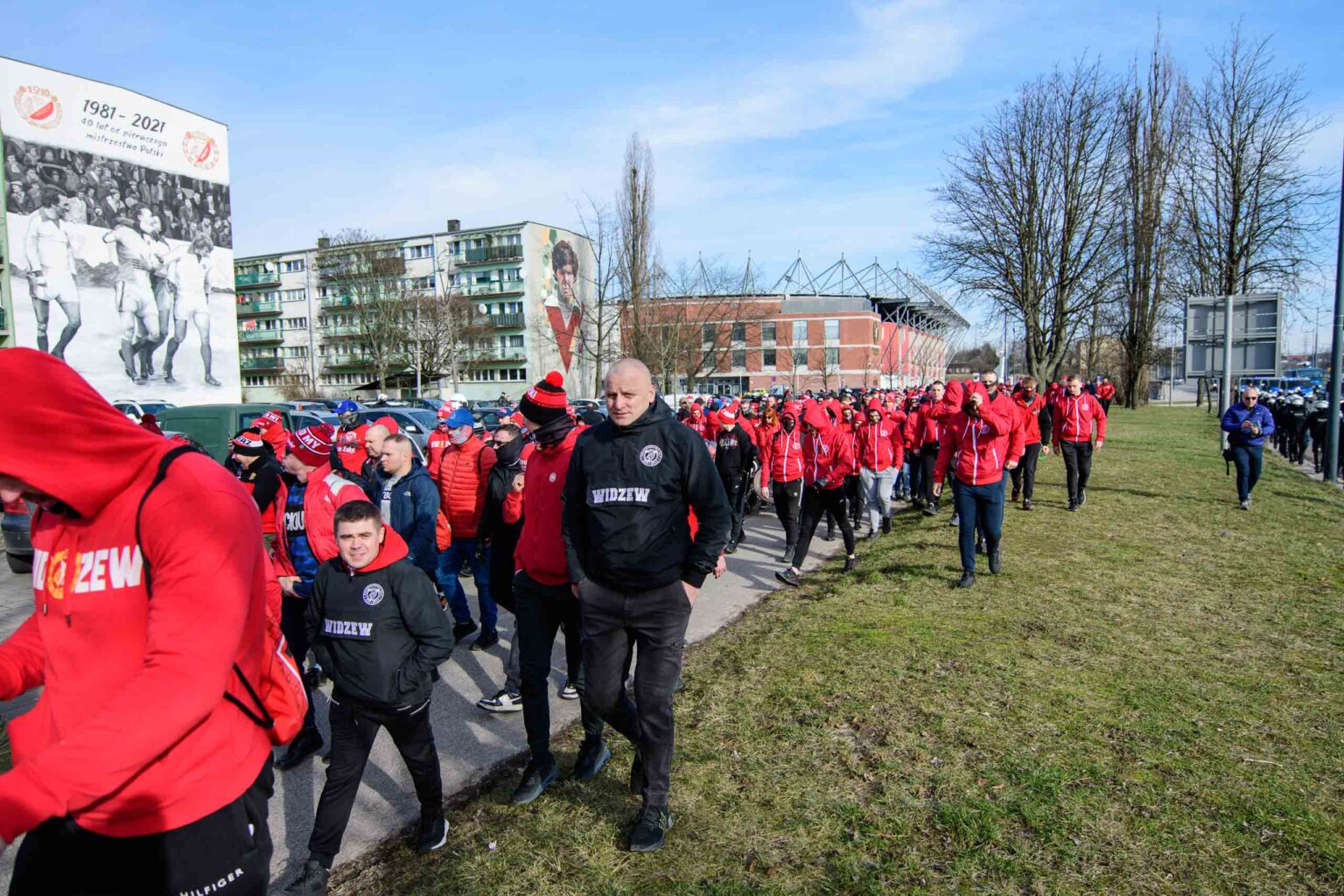 Przemarsz kibicow Widzewa 13