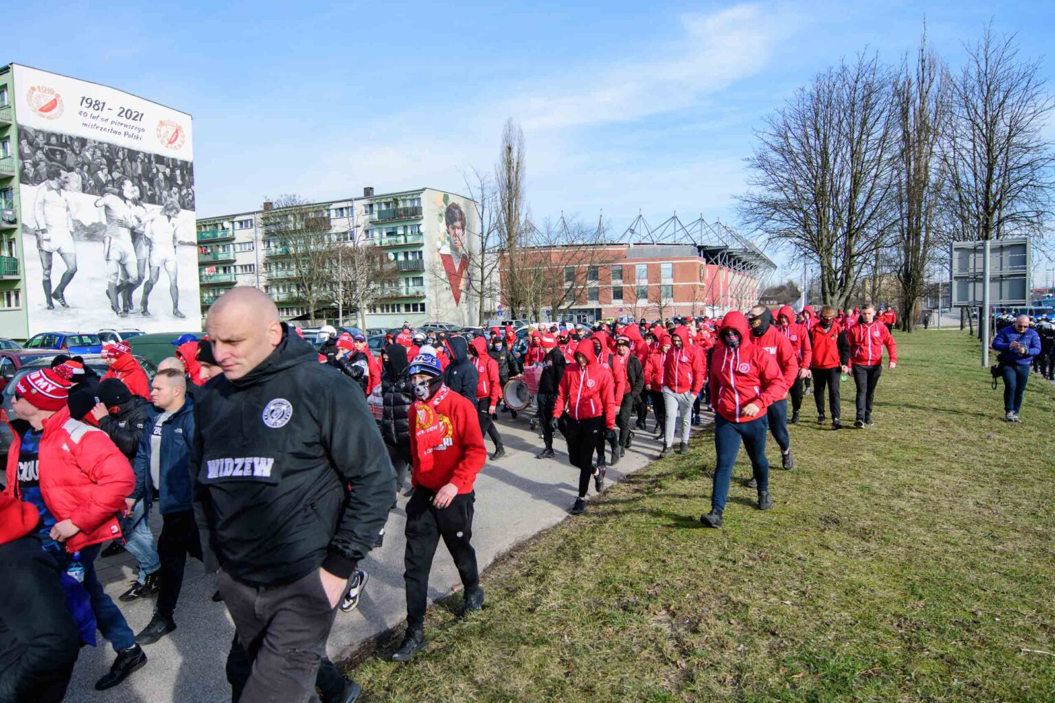 Przemarsz kibicow Widzewa 14