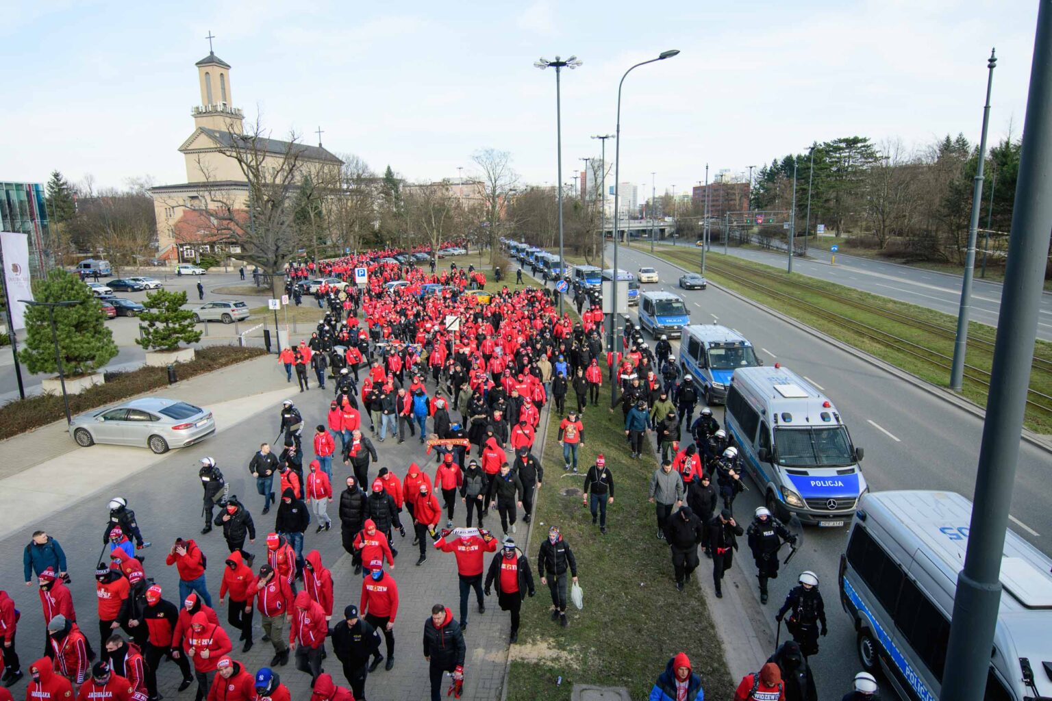 Przemarsz kibicow Widzewa 29