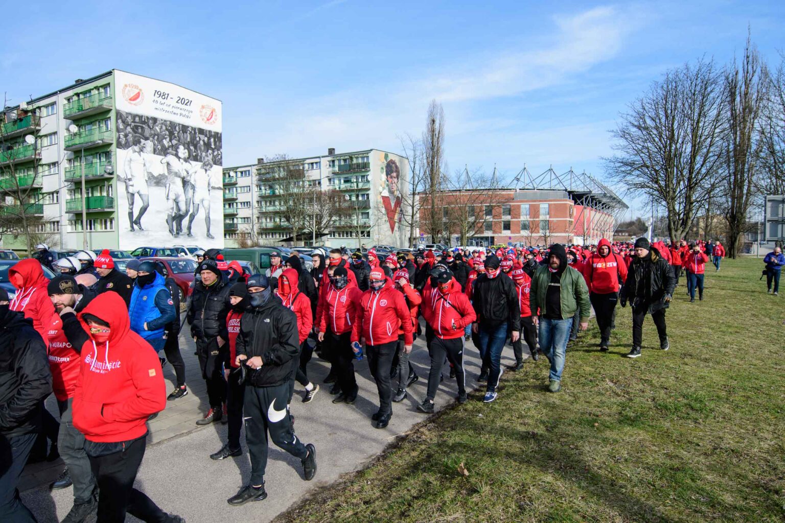 Przemarsz kibicow Widzewa 8