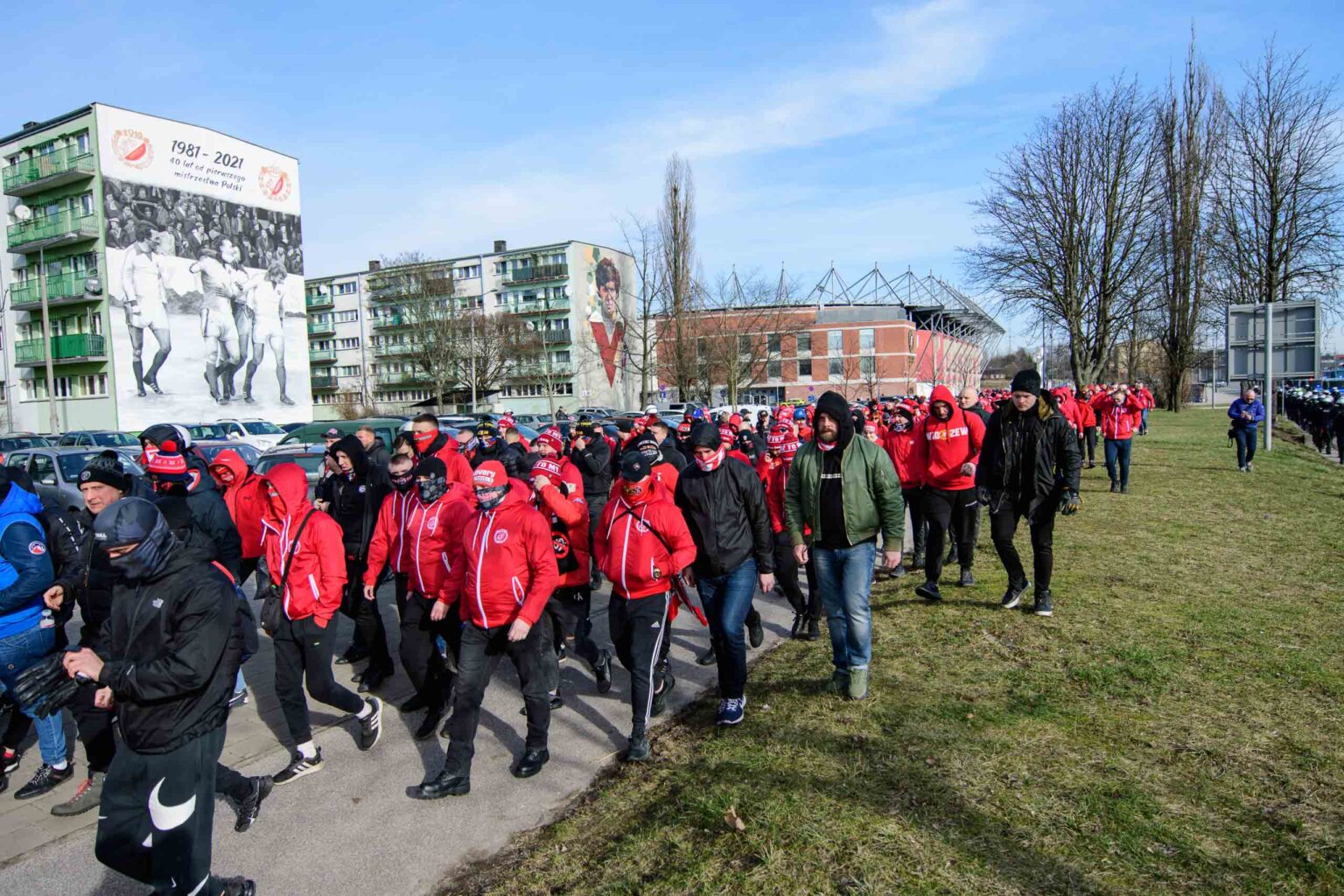 Przemarsz kibicow Widzewa 9
