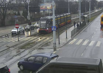 Zatrzymanie ruchu tramwajowego na rondzie Lotników Lwowskich