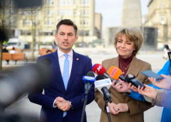 Wiceminister sprawiedliwości Arkadiusz Myrcha w Łodzi
