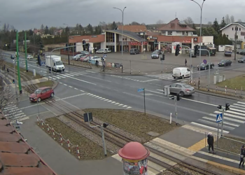 Zatrzymanie ruchu tramwajowego w Ksawerowie
