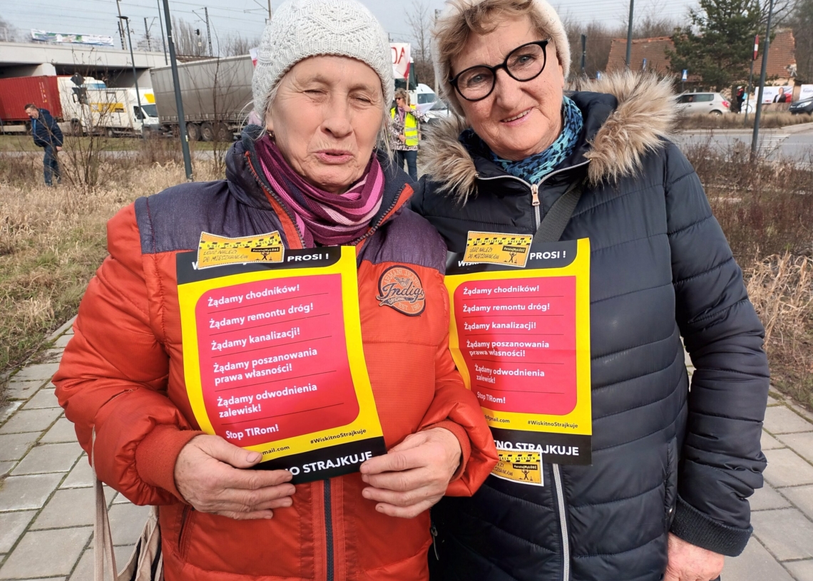 Protest mieszkańców łódzkiego Wiskitna na Rondzie Strażaków Polskich [ZDJĘCIA]