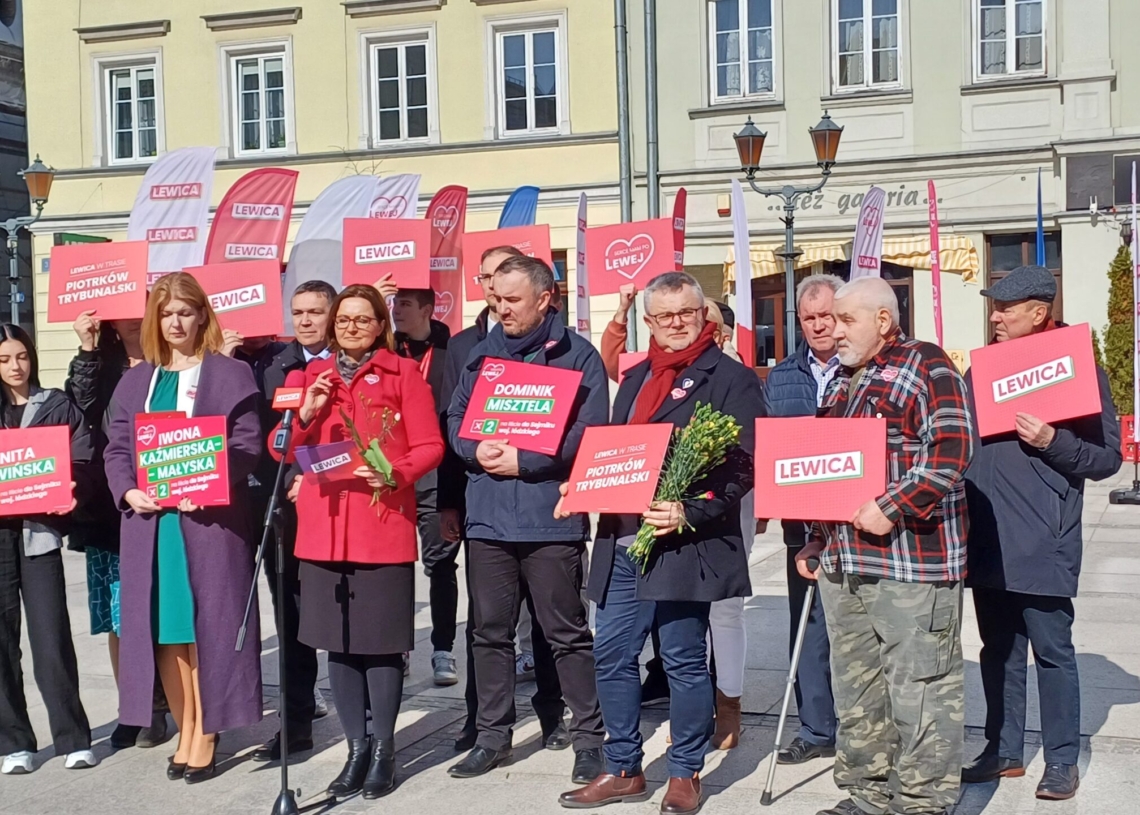 Wyborczy bus Lewicy w Piotrkowie Trybunalskim