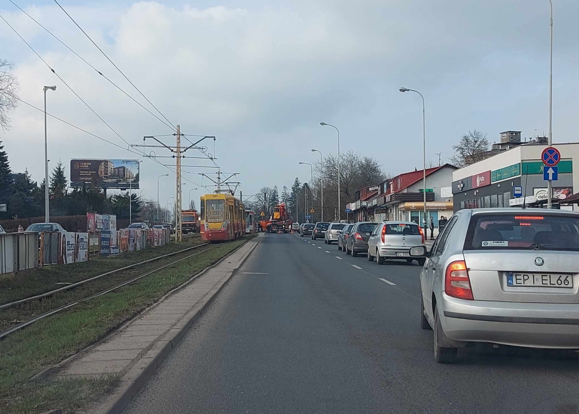 Wykolejenie tramwaju na Rzgowskiej