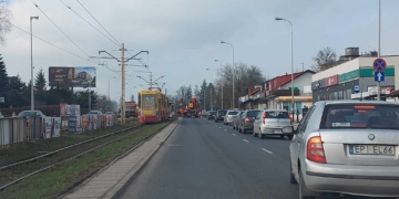Wykolejenie tramwaju na Rzgowskiej