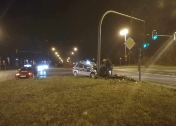 Wypadek na Rokicińskiej z udziałem radiowozu