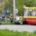 Wypadek na ul. Dąbrowskiego. Tramwaj linii 2 zderzył się z osobówką 7 Wypadek na ul. Dąbrowskiego