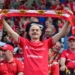 Doping kibiców Widzewa Łódź w meczu z Piastem Gliwice