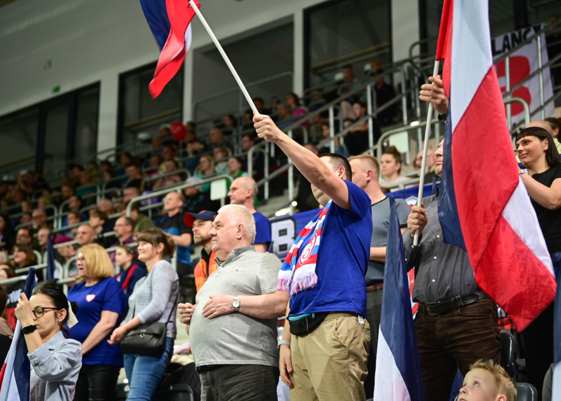 Doping kibiców w meczu Grot Budowlani Łódź - Grupa Azoty Chemik Police