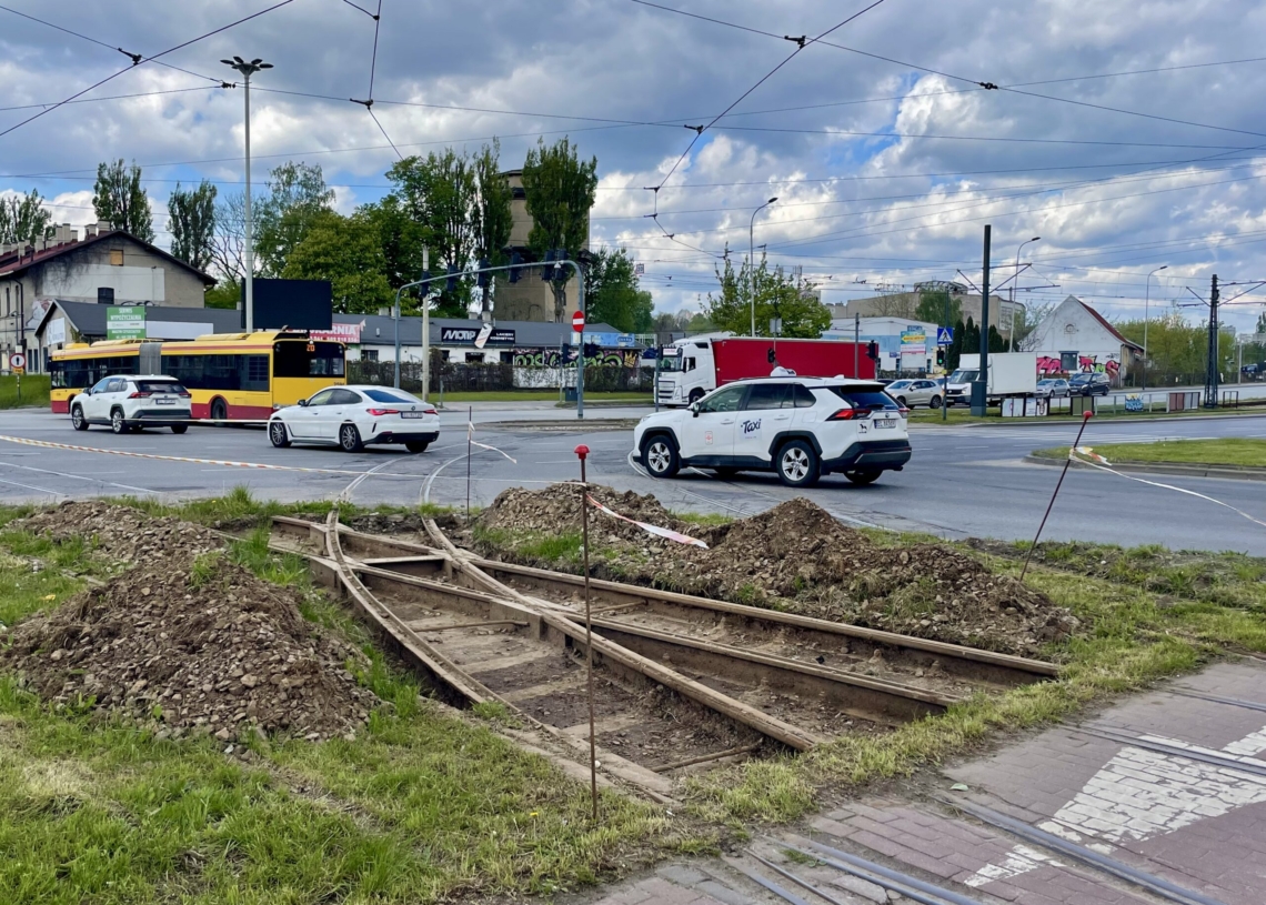 Prace przygotowawcze do remontu torowiska na al. Włókniarzy