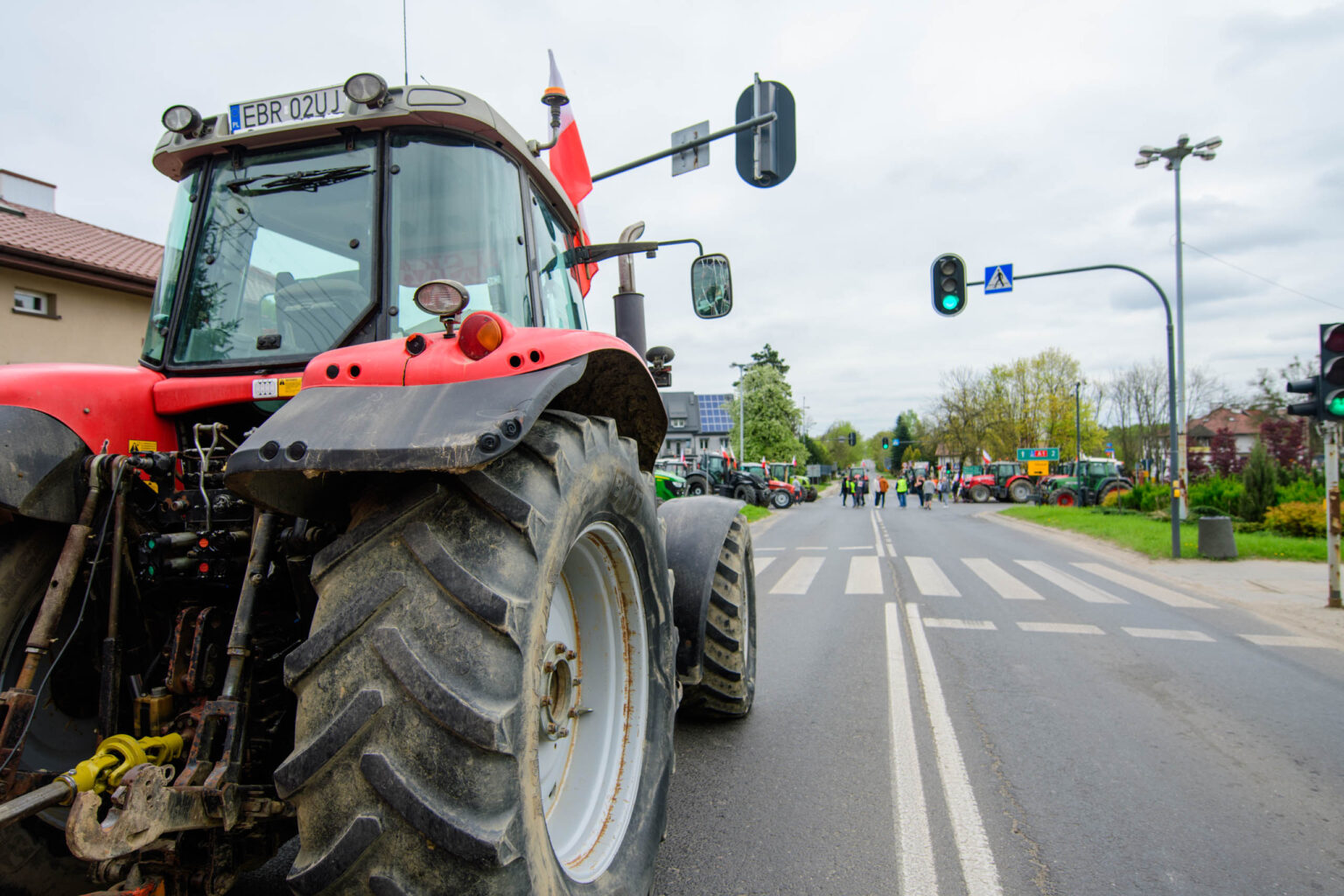 Protest rolnikow skrzyzowanie Nowosolna 10