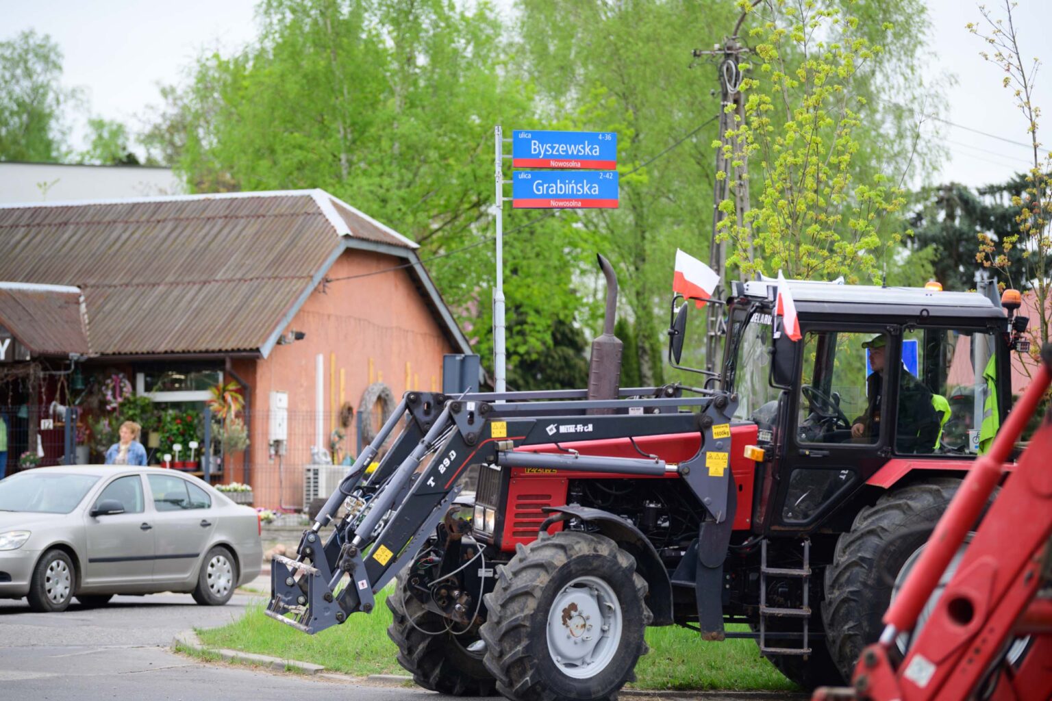 Protest rolnikow skrzyzowanie Nowosolna 18