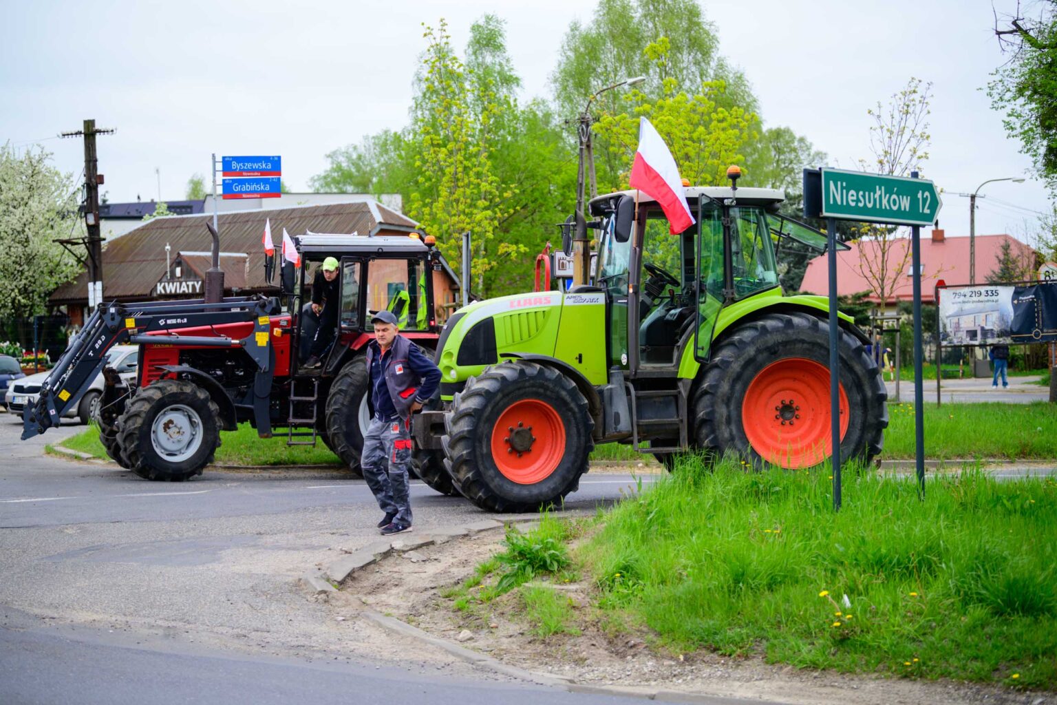 Protest rolnikow skrzyzowanie Nowosolna 20