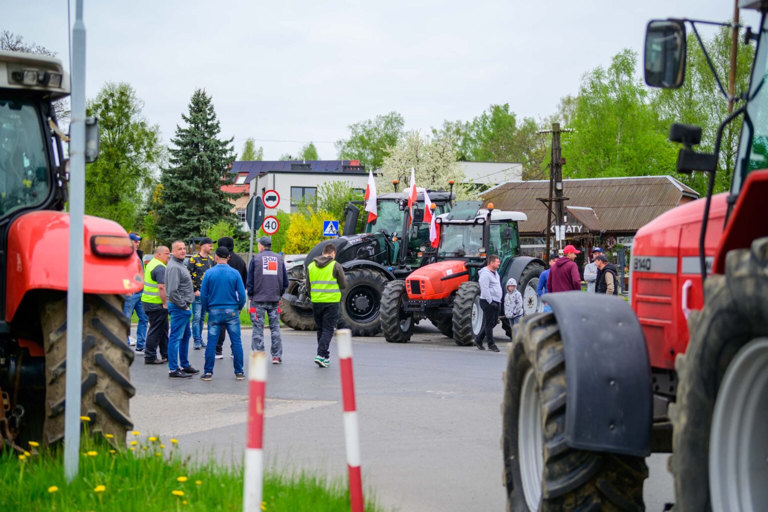 Protest rolnikow skrzyzowanie Nowosolna 24