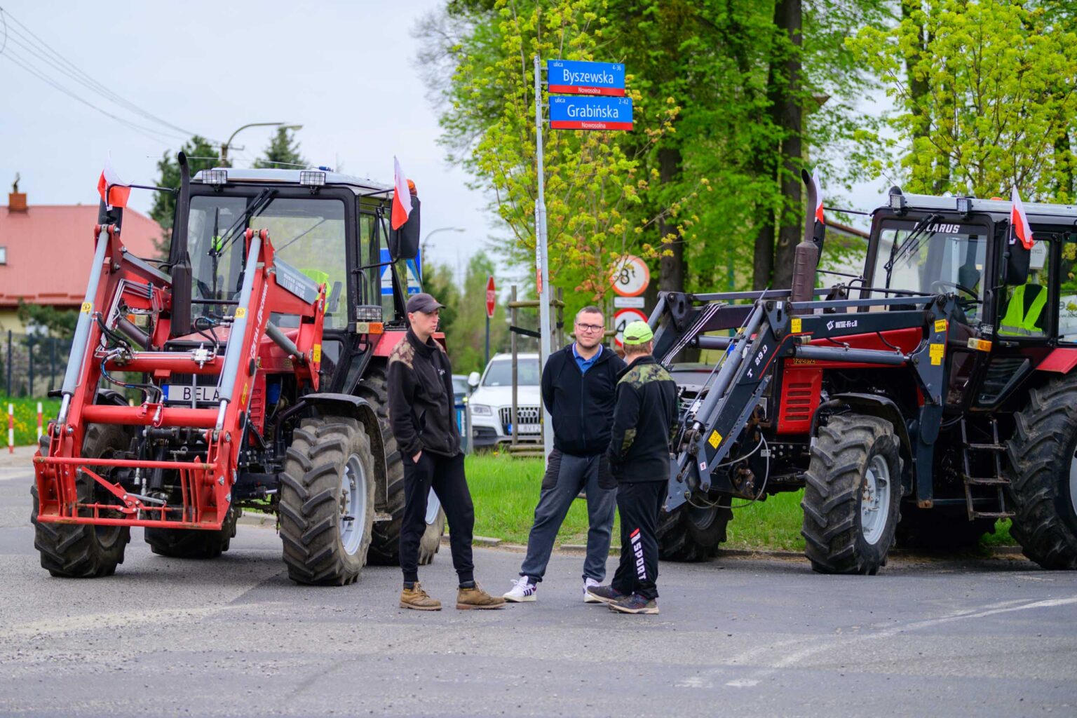 Protest rolnikow skrzyzowanie Nowosolna 28