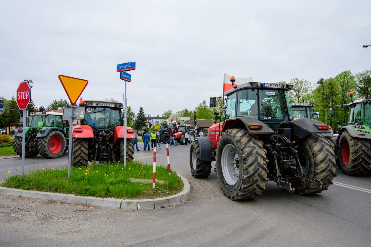 Protest rolnikow skrzyzowanie Nowosolna 3