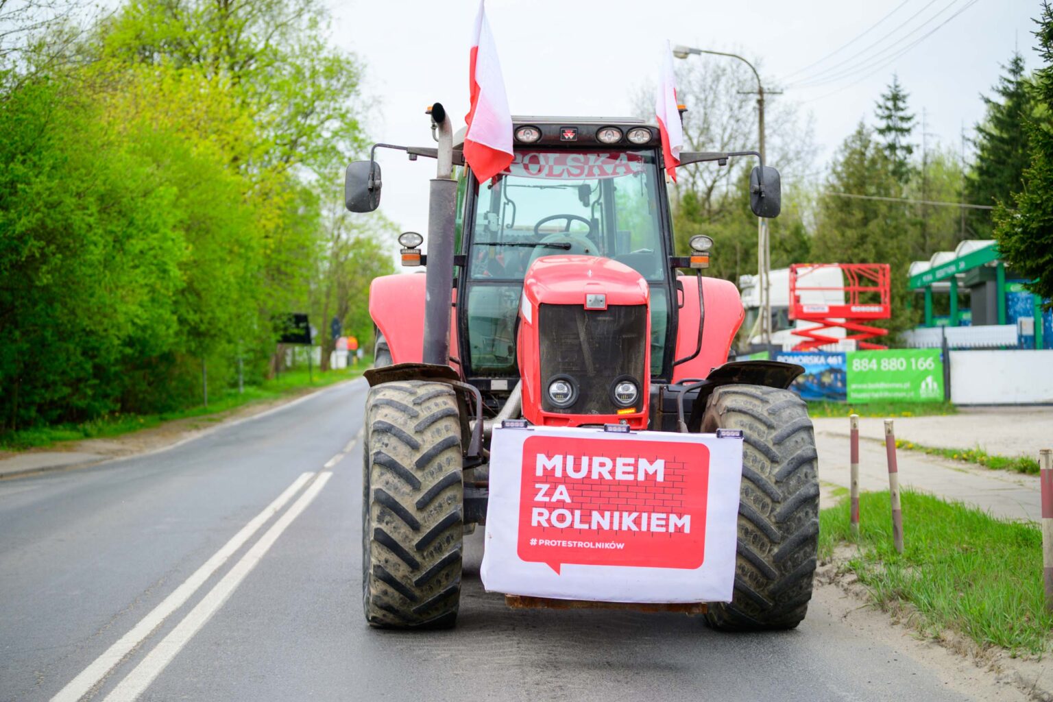 Protest rolnikow skrzyzowanie Nowosolna 33