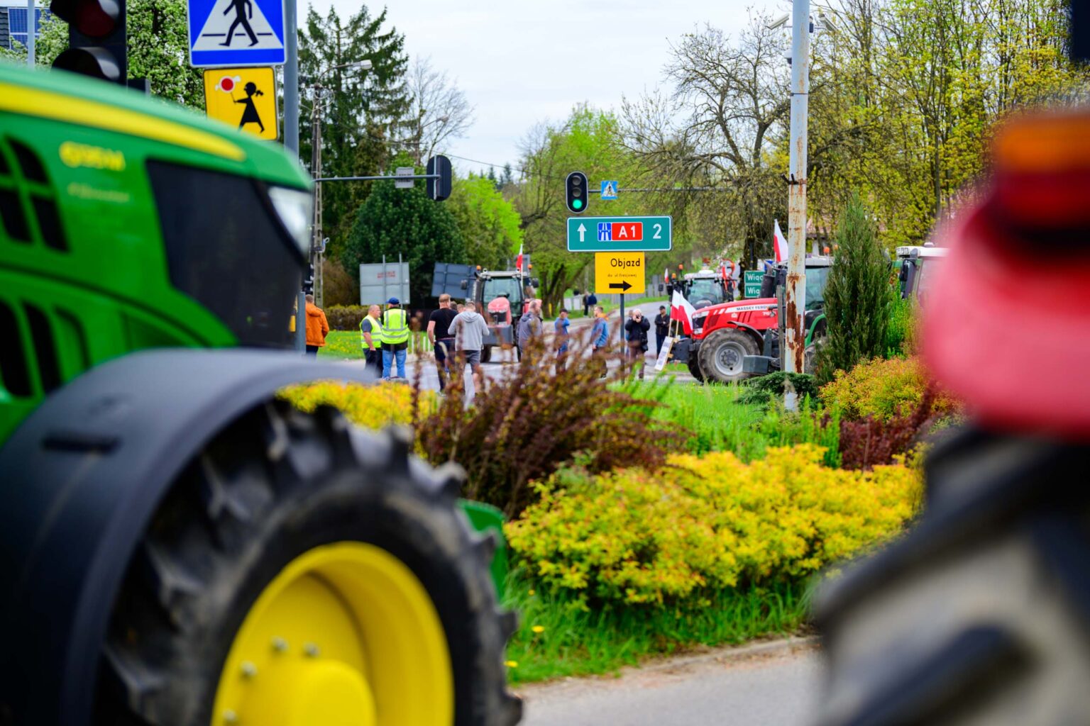 Protest rolnikow skrzyzowanie Nowosolna 35