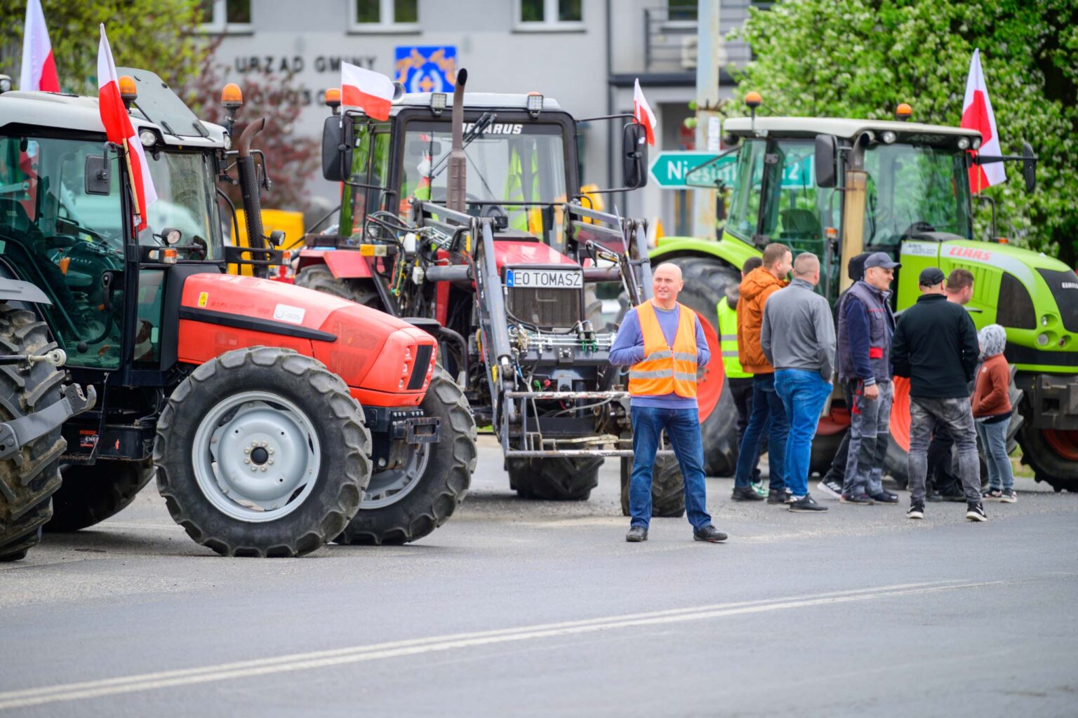 Protest rolnikow skrzyzowanie Nowosolna 51